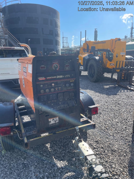 2021 Lincoln Electric Vantage 322 Vantage 322 Ready Pak 3 w/ Decals, ORANGE (includes trailer, cable rack, fender light kit) NO Telematics