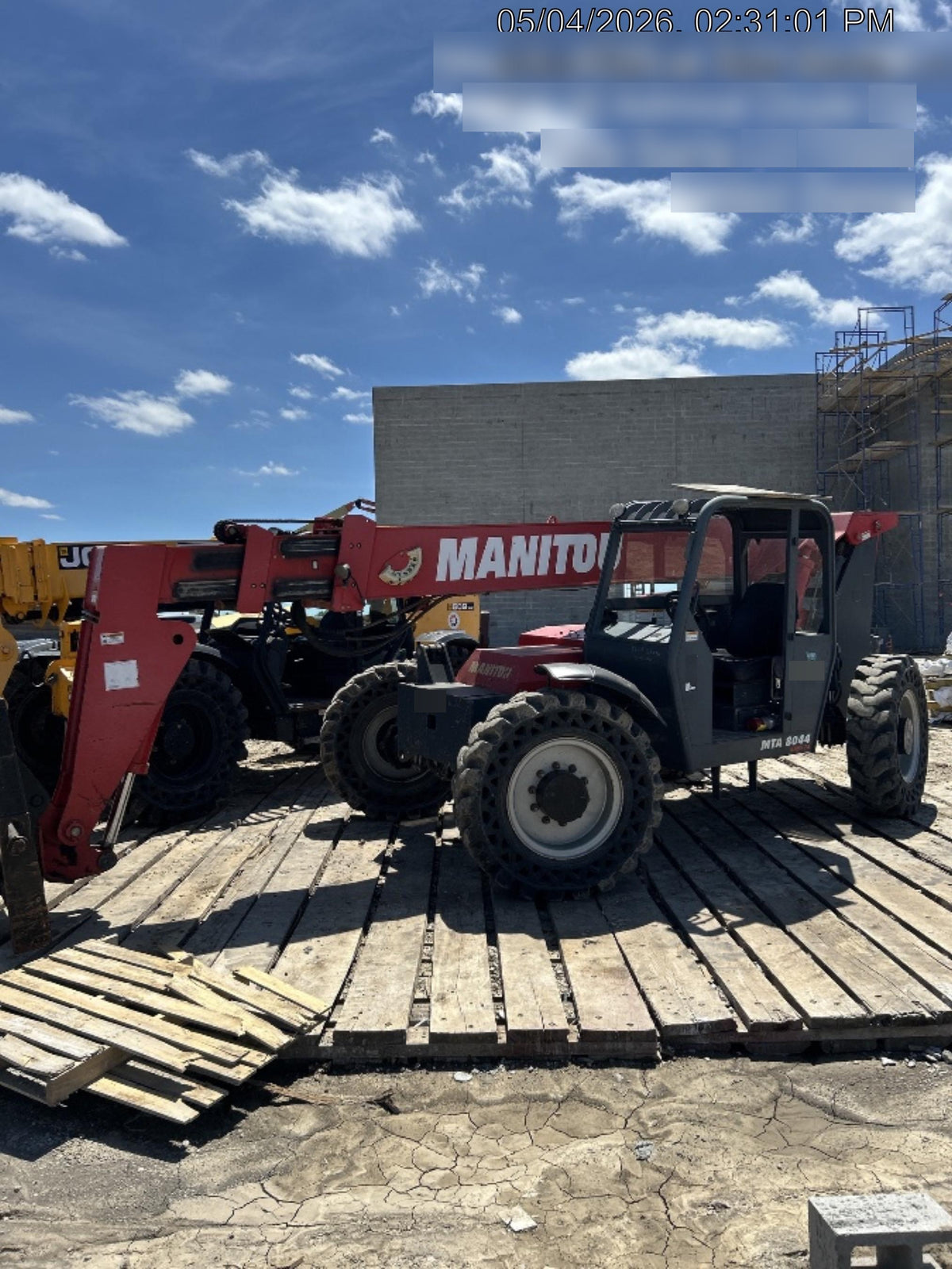 2019 Manitou MTA8044 MTA 8044 - 74 HP T4, Canopy, Worklights/Strobe, Beacon, 66" Carriage, 48" Forks, Solid Tires, Lift Hook, Aux Hydraulics