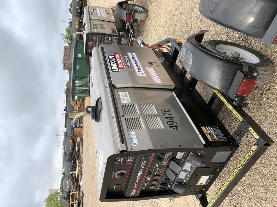 2019 Lincoln Electric Vantage 322 Ready-Pak 3, Two Wheel Trailer, Fender and Light Kit, Cable Rack