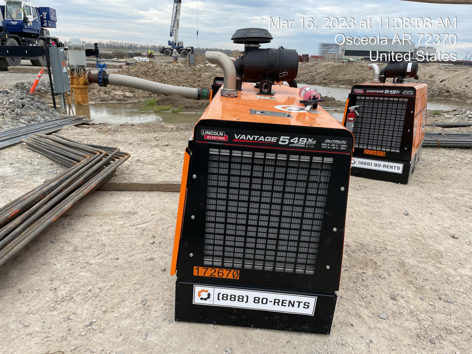 2021 Lincoln Electric Vantage 549X Ready Pak 3, ORANGE (includes trailer, cable rack, fender light kit)