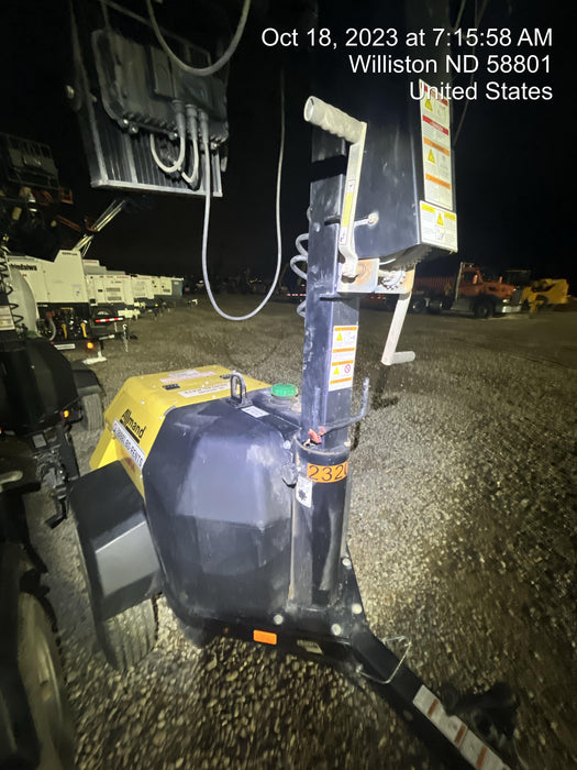 2022 Allmand NLV3GR (4) LED Light Fixture 350W, 23' Vertical Mast, 3kW Prime, Towable, Deep Sea L401, Leveling Jacks, Yanmar T4F 5.8hp