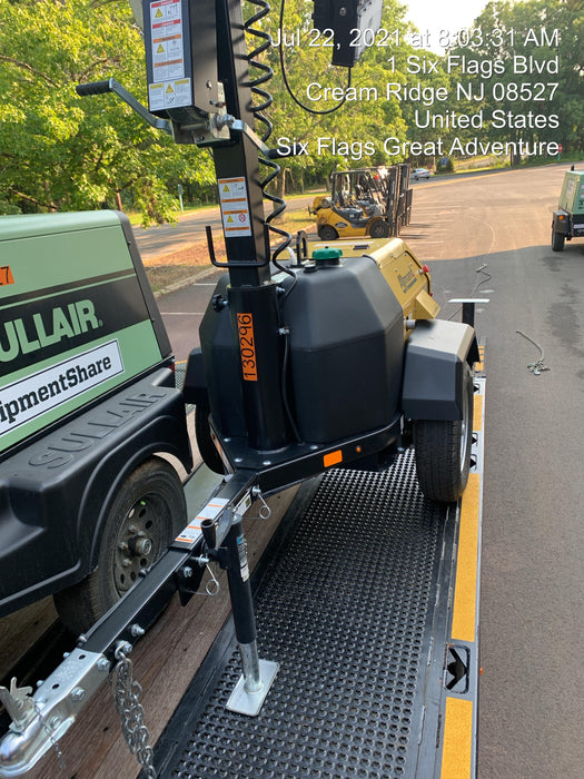 2021 Allmand NLV3GR (4) LED Light Fixture 350W, 23' Vertical Mast, 3kW Prime, Towable, Deep Sea L401, Leveling Jacks, Yanmar T4F 5.8hp