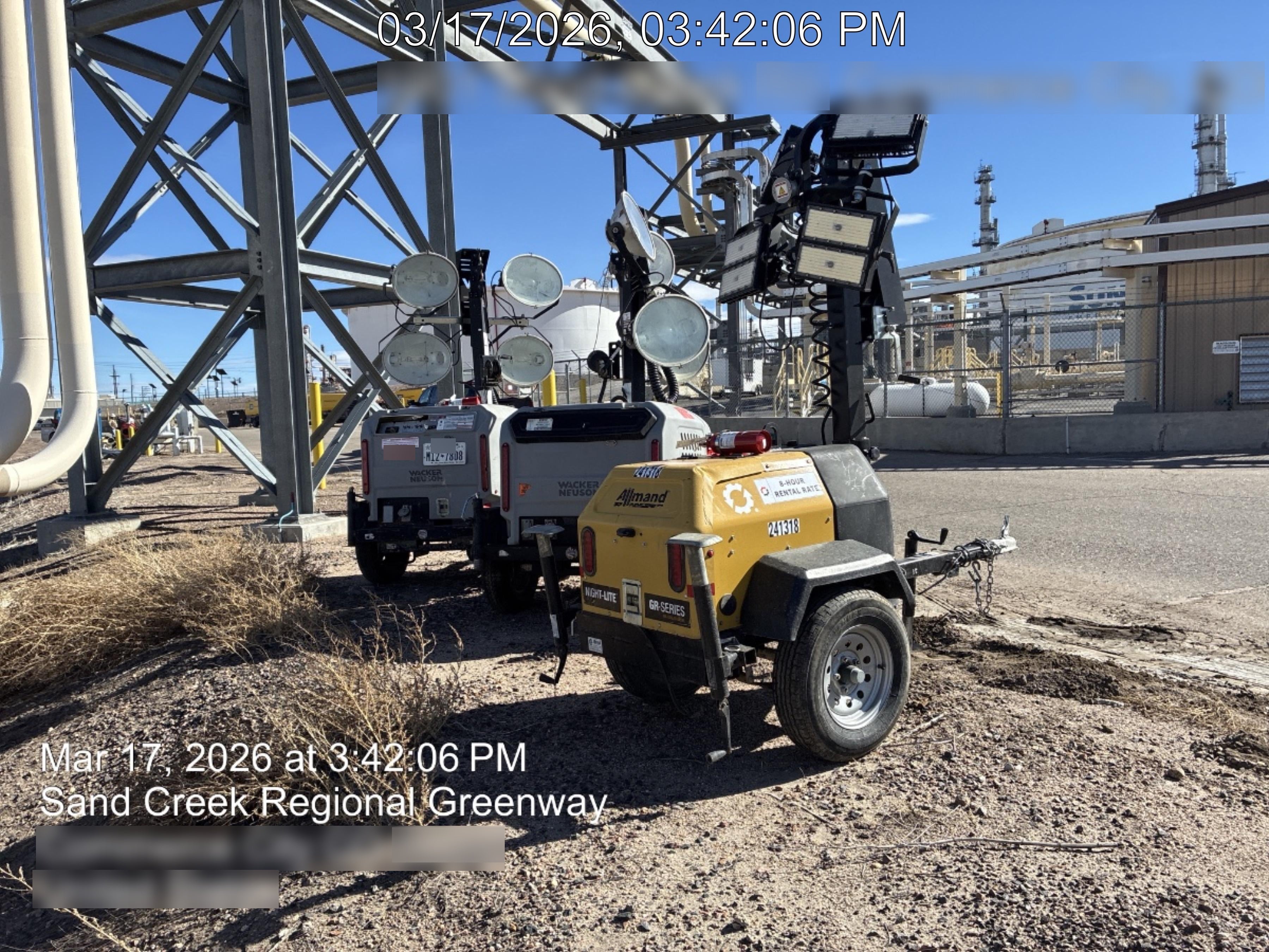 2022 Allmand NLV3GR (4) LED Light Fixture 350W, 23' Vertical Mast, 3kW Prime, Towable, Deep Sea L401, Leveling Jacks, Yanmar T4F 5.8hp