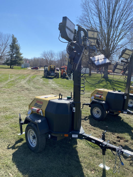 2022 Allmand NLV3GR (4) LED Light Fixture 350W, 23' Vertical Mast, 3kW Prime, Towable, ES Decals, T3