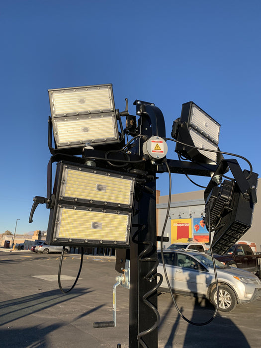 2021 Allmand NLV3GR (4) LED Light Fixture 350W, 23' Vertical Mast, 3kW Prime, Towable, Deep Sea L401, Leveling Jacks, Yanmar T4F 5.8hp