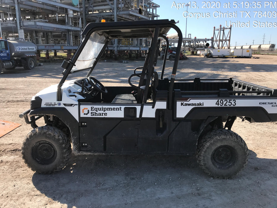 2019 Kawasaki MULE PRO-DX, 2-3 Seat 3 Seater, Standard Options, Backup Alarm, Beacon, Plastic Hard Top, Poly Windshield, Horn Kit