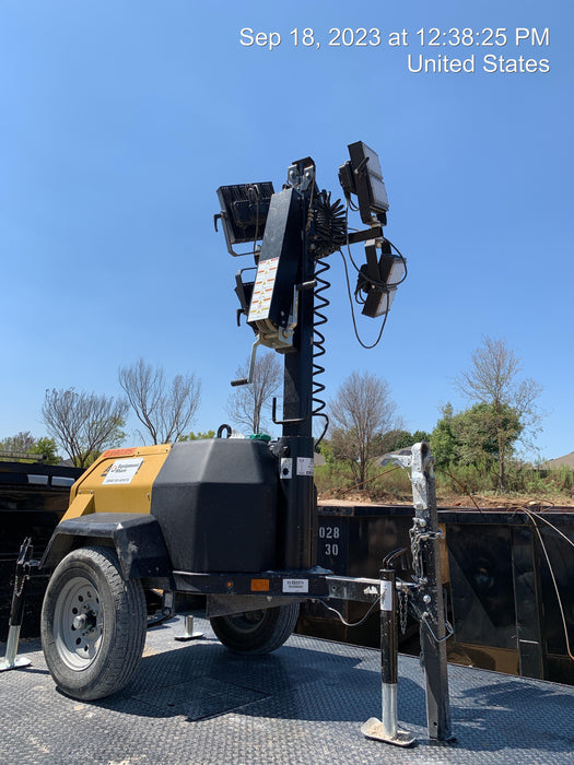 2022 Allmand NLV3GR (4) LED Light Fixture 350W, 23' Vertical Mast, 3kW Prime, Towable, Deep Sea L401, Leveling Jacks, Yanmar T4F 5.8hp