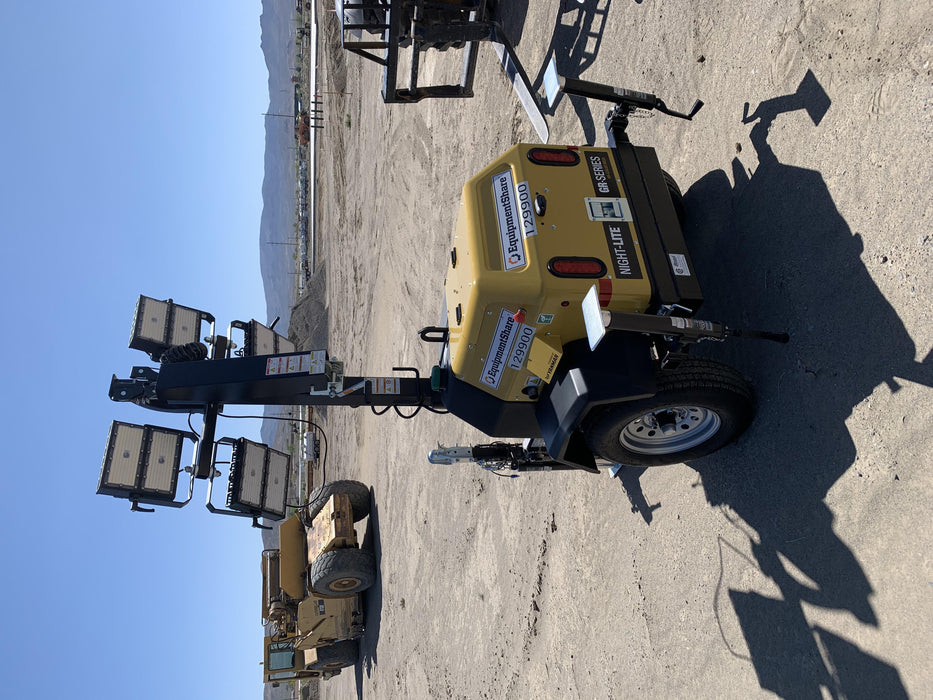 2021 Allmand NLV3GR (4) LED Light Fixture 350W, 23' Vertical Mast, 3kW Prime, Towable, Deep Sea L401, Leveling Jacks, Yanmar T4F 5.8hp