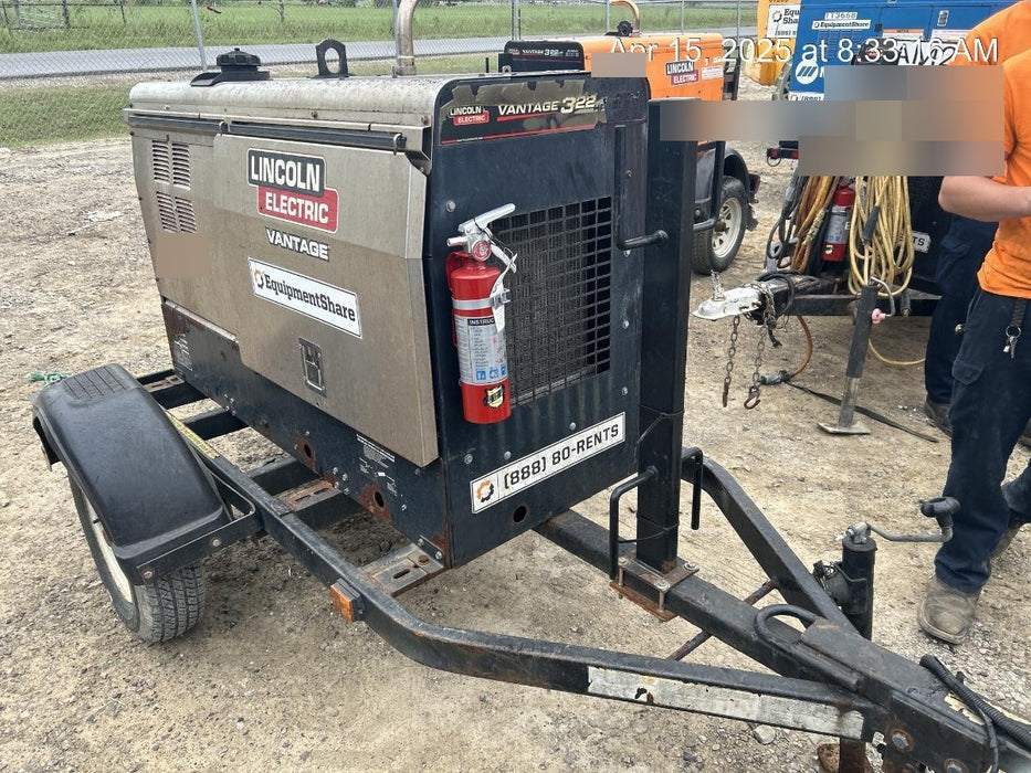 2019 Lincoln Electric Vantage 322 Lincoln Vantage 322 Welder w/Trailer, Light Kit, Cable Rack