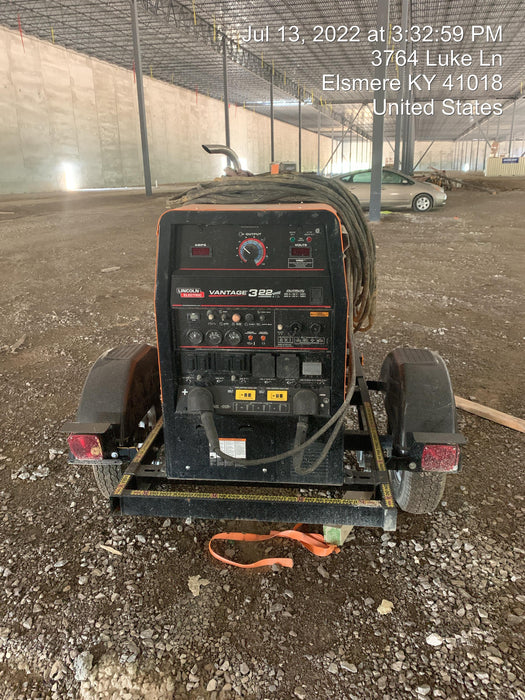 2021 Lincoln Electric Vantage 322 Vantage 322 Ready Pak 3 w/ Decals, ORANGE (includes trailer, cable rack, fender light kit) NO Telematics