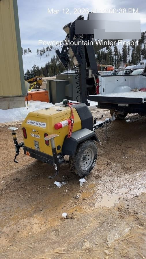 2022 Allmand NLV3GR (4) LED Light Fixture 350W, 23' Vertical Mast, 3kW Prime, Towable, Deep Sea L401, Leveling Jacks, Yanmar T4F 5.8hp