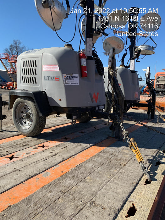 2019 Wacker Neuson LTV6L-MH Wacker Neuson LTV6L Mobile Light Tower w/Fuel Level Sensor Installed