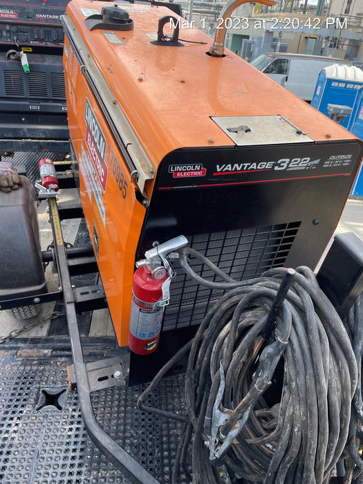 2021 Lincoln Electric Vantage 322 Vantage 322 Ready Pak 3 w/ Decals, ORANGE (includes trailer, cable rack, fender light kit) NO Telematics