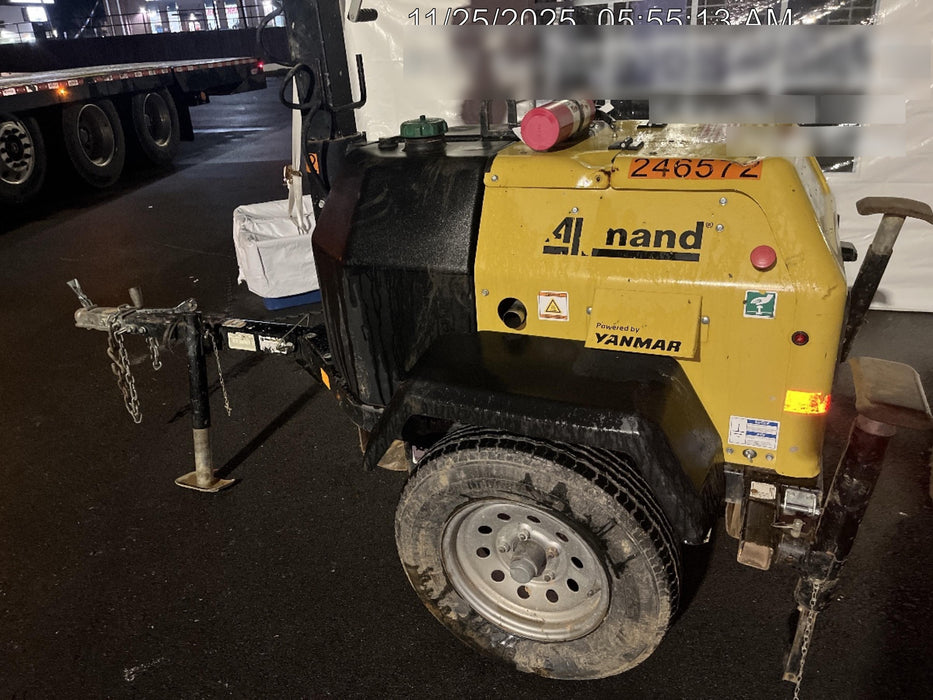 2022 Allmand NLV3GR (4) LED Light Fixture 350W, 23' Vertical Mast, 3kW Prime, Towable