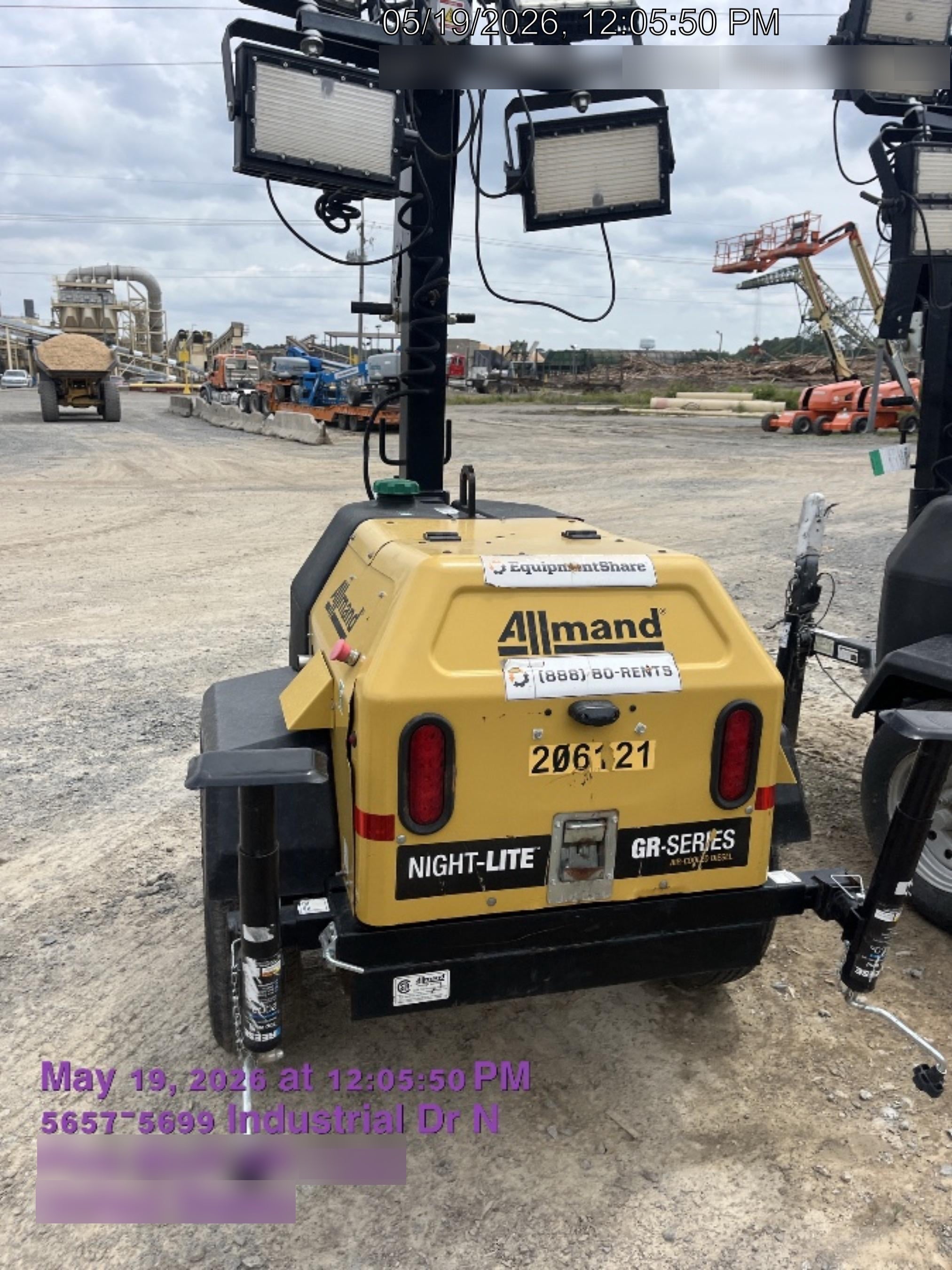 2022 Allmand NLV3GR (4) LED Light Fixture 350W, 23' Vertical Mast, 3kW Prime, Towable, Deep Sea L401, Leveling Jacks, Yanmar T4F 5.8hp