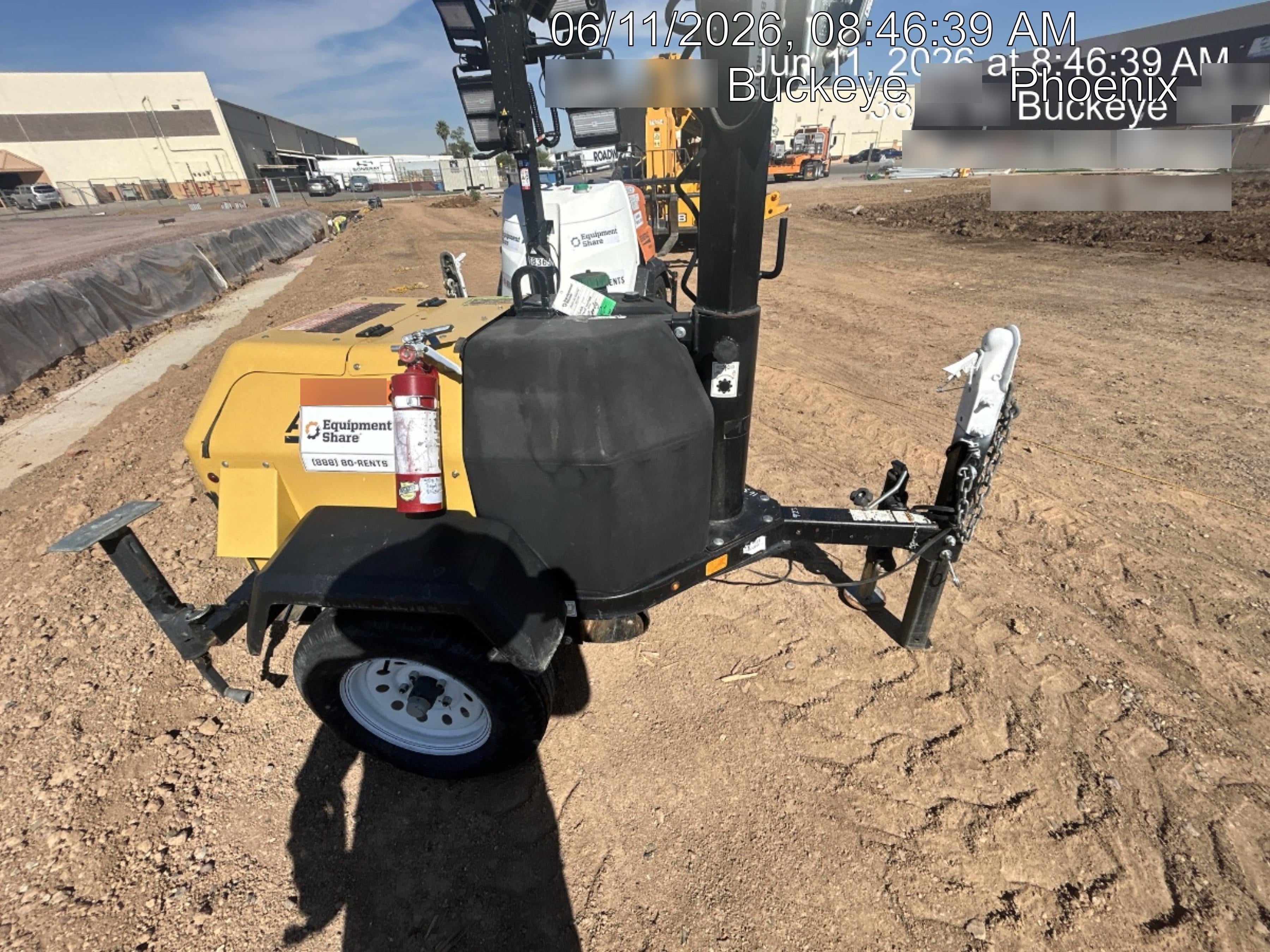 2021 Allmand NLV3GR (4) LED Light Fixture 350W, 23' Vertical Mast, 3kW Prime, Towable, Deep Sea L401, Leveling Jacks, Yanmar T4F 5.8hp