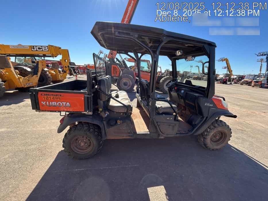 Kubota RTV-X1140W-H 4WD, LED Strobe, Windshield Acrylic Clear, Plastic Canopy, Wire Harness Kit, Backup Alarm