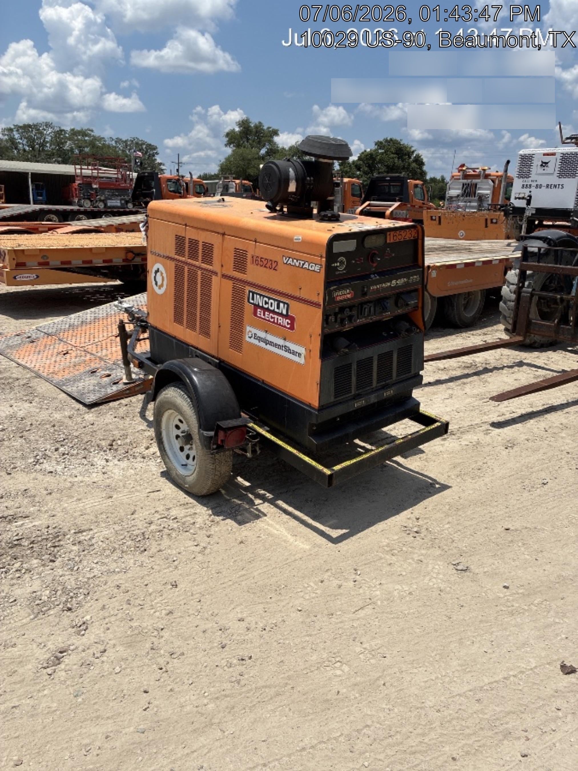 2021 Lincoln Electric Vantage 549X Ready Pak 3, ORANGE (includes trailer, cable rack, fender light kit)