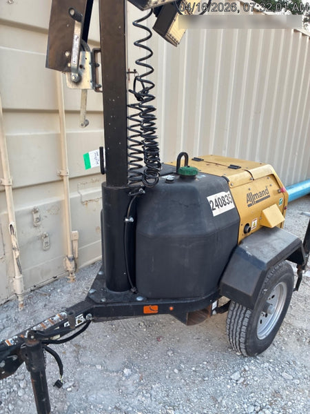 2022 Allmand NLV3GR (4) LED Light Fixture 350W, 23' Vertical Mast, 3kW Prime, Towable, Deep Sea L401, Leveling Jacks, Yanmar T4F 5.8hp