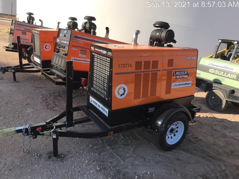 2021 Lincoln Electric Vantage 549X Ready Pak 3, ORANGE (includes trailer, cable rack, fender light kit)