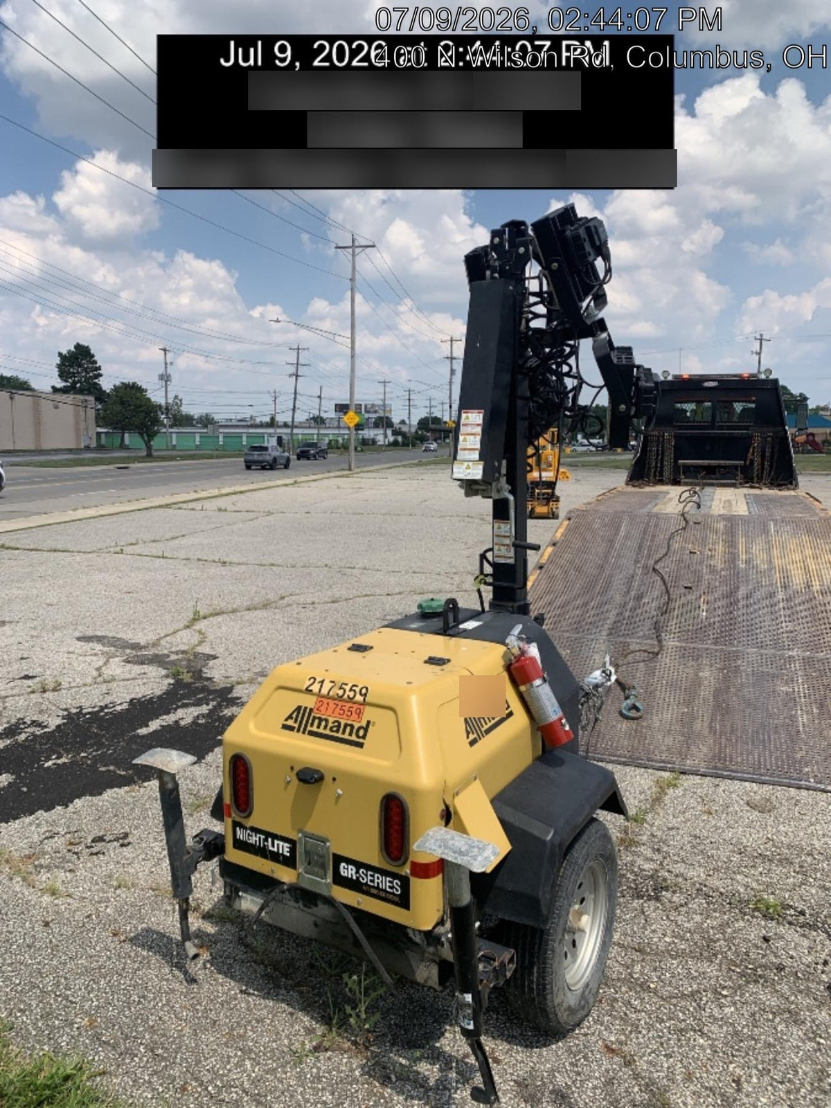 2022 Allmand NLV3GR (4) LED Light Fixture 350W, 23' Vertical Mast, 3kW Prime, Towable, Deep Sea L401, Leveling Jacks, Yanmar T4F 5.8hp