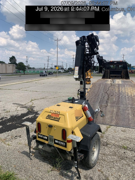 2022 Allmand NLV3GR (4) LED Light Fixture 350W, 23' Vertical Mast, 3kW Prime, Towable, Deep Sea L401, Leveling Jacks, Yanmar T4F 5.8hp