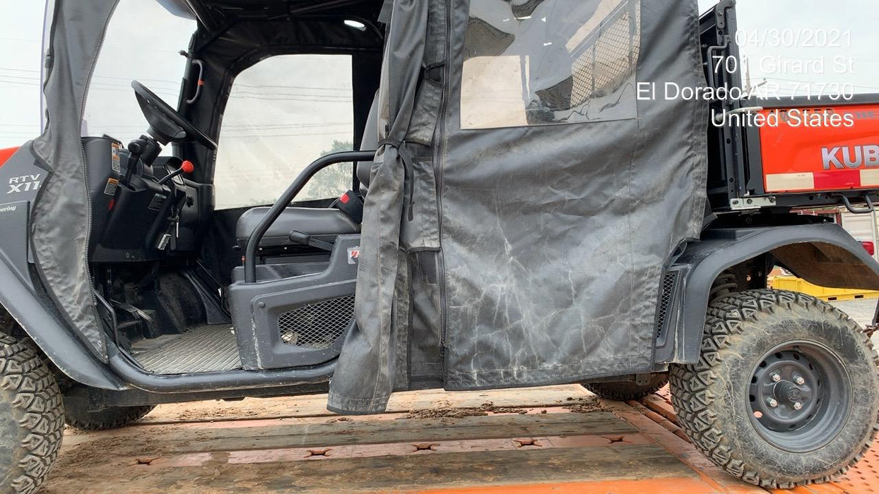 Kubota RTV-X1140W-H 4WD utility cart -LED strobe -Windshield tempered glass -Plastic canopy -Wire harness kit -Backup alarm