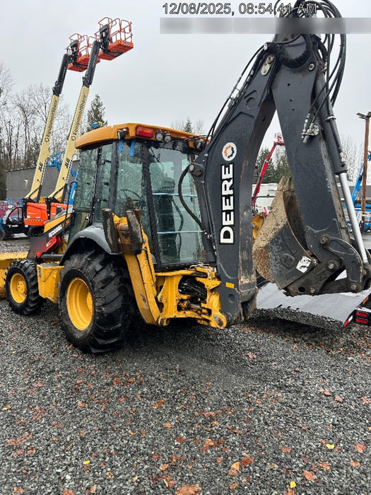 2020 John Deere 410L - Extendable Stick Cab/Heat/Air, 4WD, Extendable Stick, Pilot Controls, 2 Way Hydraulics, TAG Manual QC