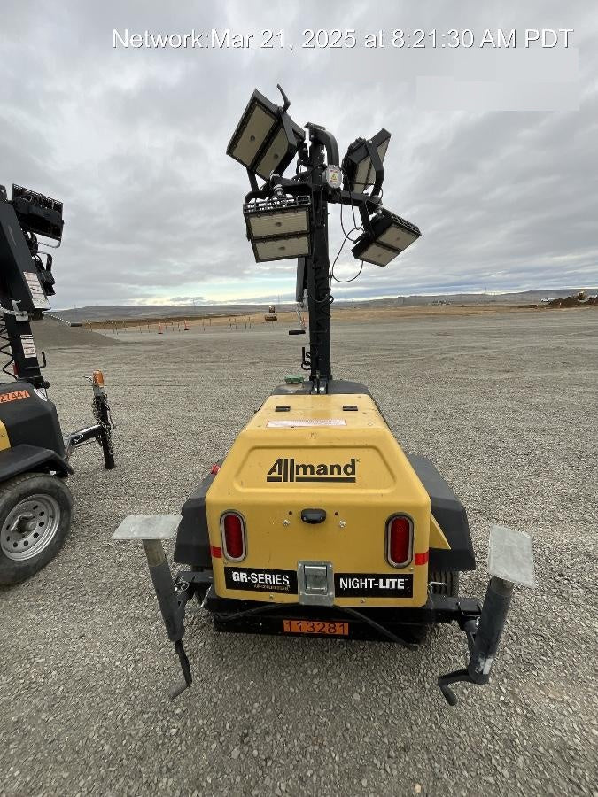 2020 Allmand NLV3GR (4) LED Light Fixture 350W, 23' Vertical Mast, 3kW Prime, Towable, Deep Sea L401, Leveling Jacks, Yanmar T4F 5.8hp