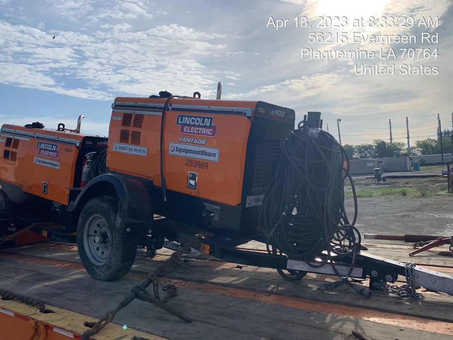 2022 Lincoln Electric LE400 Kubota V1505, Trlr, Cable Rack, Light Kit, ES Decals, T3