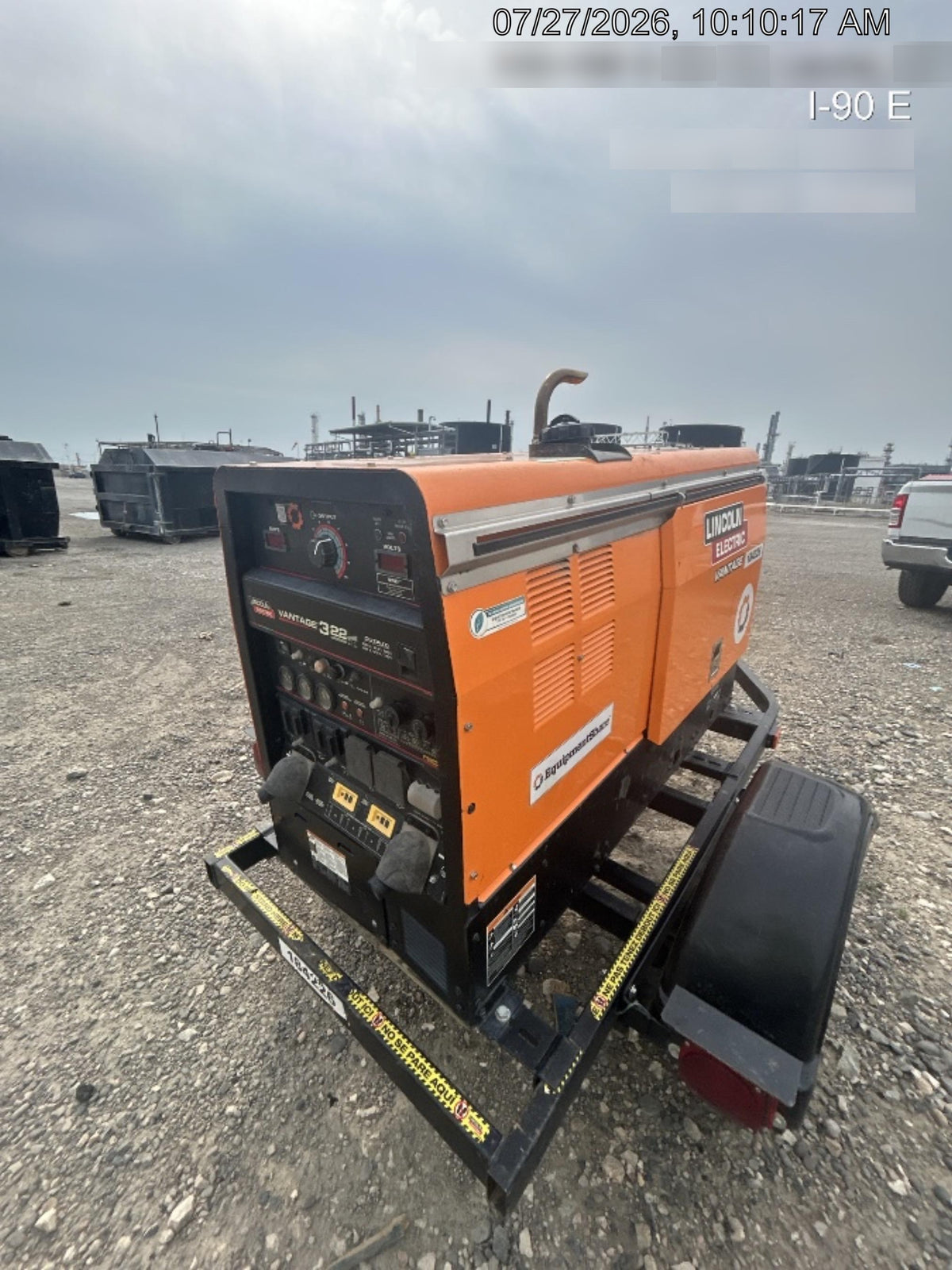 2021 Lincoln Electric Vantage 322 Vantage 322 Ready Pak 3 w/ Decals, ORANGE (includes trailer, cable rack, fender light kit) NO Telematics