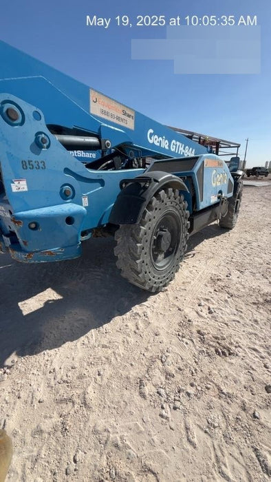 2018 Genie GTH-844 Genie GTH-844D w/Open ROPS, Solid Tires, Work Light/Beacon, 60" Carriage and Forks