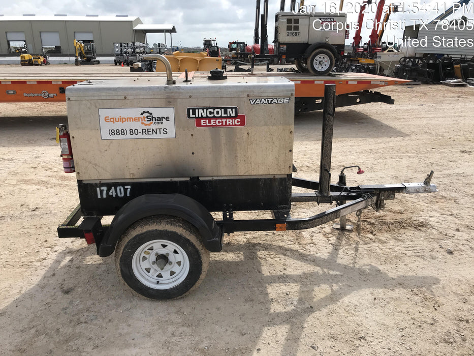 2018 Lincoln Electric Vantage 322 Lincoln Vantage 322 Welder Ready Pak 3 - Vantage 322, Trailer, Fender and light kit, Cable rack
