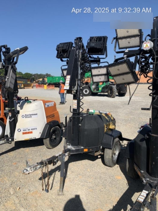 2021 Allmand NLV3GR (4) LED Light Fixture 350W, 23' Vertical Mast, 3kW Prime, Towable, Deep Sea L401, Leveling Jacks, Yanmar T4F 5.8hp