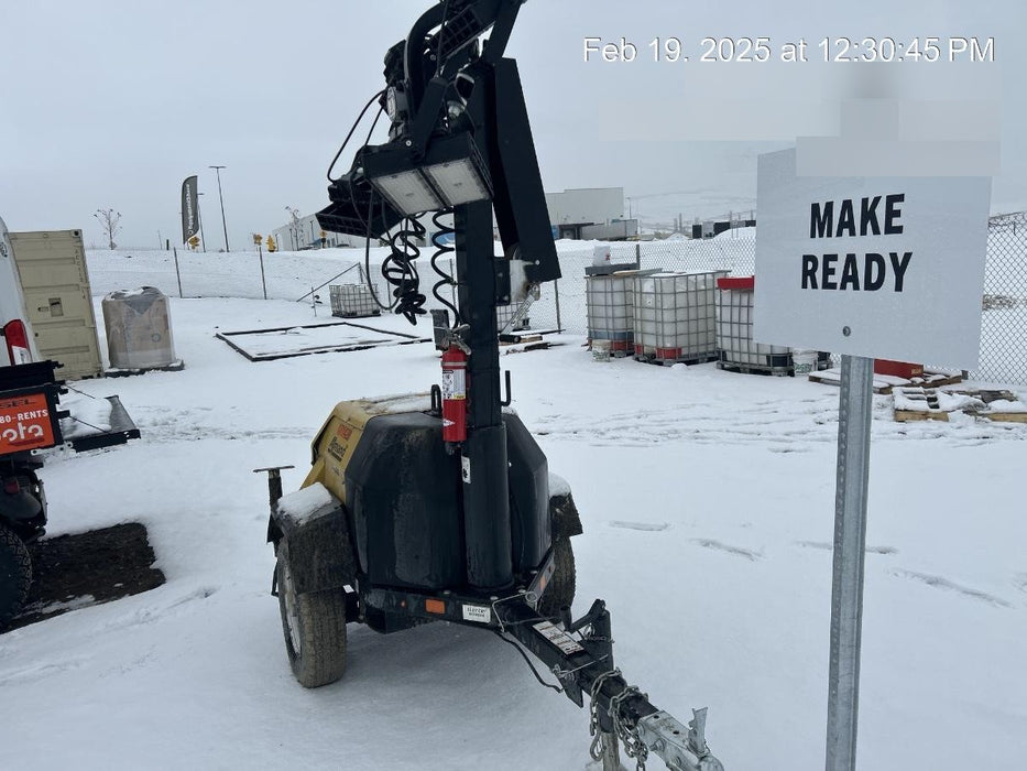 2021 Allmand NLV3GR (4) LED Light Fixture 350W, 23' Vertical Mast, 3kW Prime, Towable, Deep Sea L401, Leveling Jacks, Yanmar T4F 5.8hp