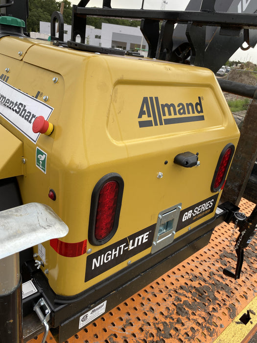 2022 Allmand NLV3GR (4) LED Light Fixture 350W, 23' Vertical Mast, 3kW Prime, Towable, Deep Sea L401, Leveling Jacks, Yanmar T4F 5.8hp