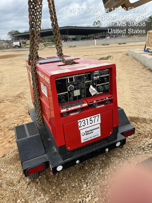 2022 Shindaiwa DGW400MDL Kubota D902 Engine, 23 HP, Dual Op Welder, Wire, Arc, Droop Stick, Tig, and CC Stick Functionality, Simulphase, 3 Phase and 1 Phase Gen Output, Single Axle NB Trlr, Slr Trckl Chrg 12V 12W, Fire Ext