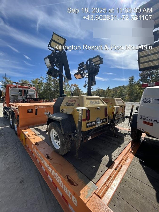 2021 Allmand NLV3GR (4) LED Light Fixture 350W, 23' Vertical Mast, 3kW Prime, Towable, Deep Sea L401, Leveling Jacks, Yanmar T4F 5.8hp