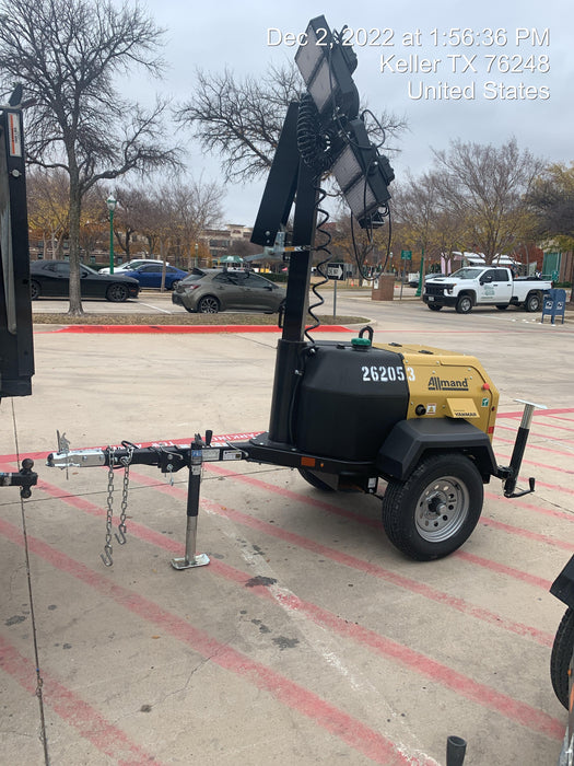 2022 Allmand NLV3GR (4) LED Light Fixture 350W, 23' Vertical Mast, 3kW Prime, Towable, ES Decals, T3