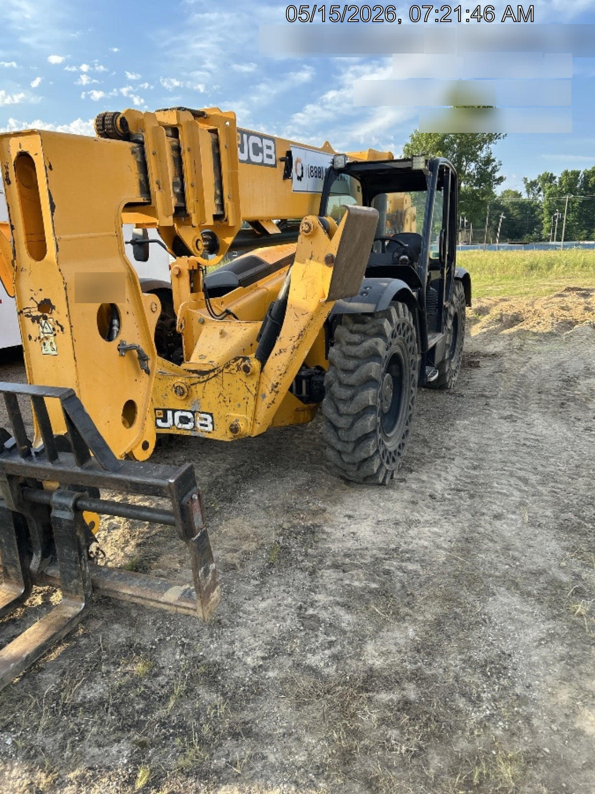 2019 JCB 510-56 Canopy, 74 HP, Solid Tires, STD Worklight, Beacon, Aux Hydraulics, Lifting Eye, Back up Alarm w/66" Carriage/60" Forks