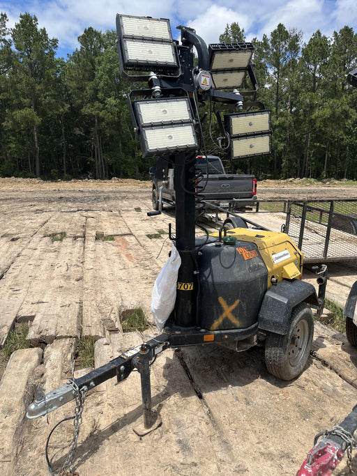 2022 Allmand NLV3GR (4) LED Light Fixture 350W, 23' Vertical Mast, 3kW Prime, Towable, Deep Sea L401, Leveling Jacks, Yanmar T4F 5.8hp