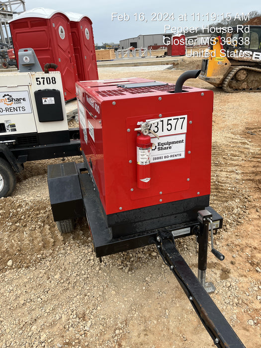 2022 Shindaiwa DGW400MDL Kubota D902 Engine, 23 HP, Dual Op Welder, Wire, Arc, Droop Stick, Tig, and CC Stick Functionality, Simulphase, 3 Phase and 1 Phase Gen Output, Single Axle NB Trlr, Slr Trckl Chrg 12V 12W, Fire Ext