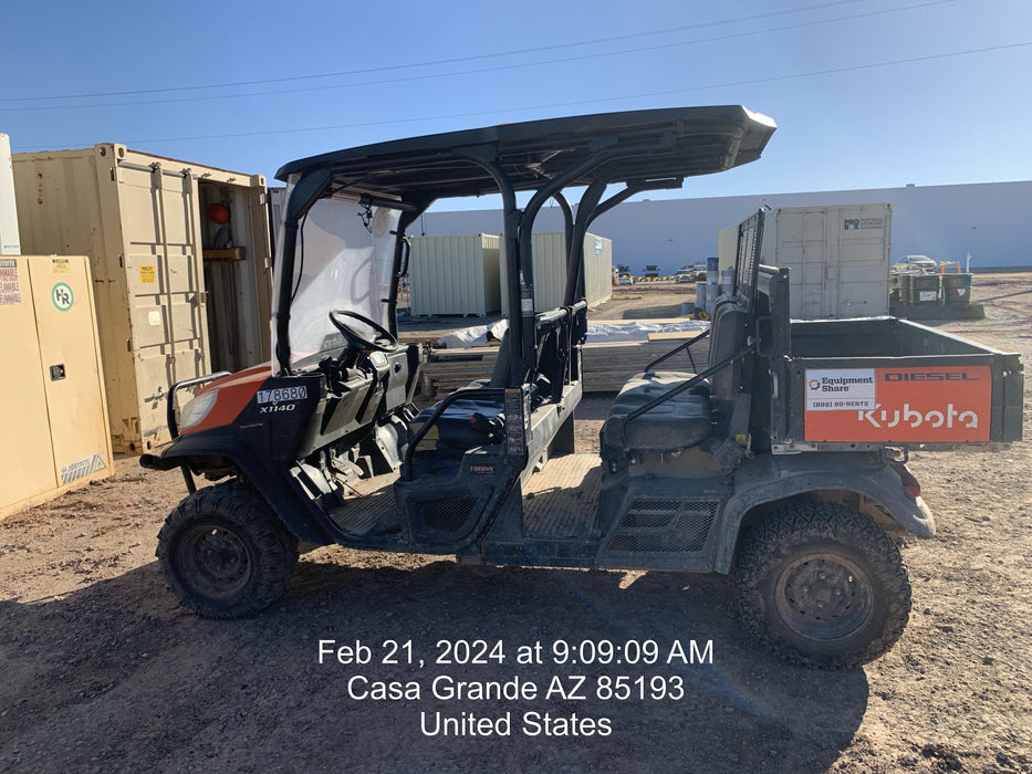 2021 Kubota RTV-X1140W-H Plastic Canopy, Windshield Acrylic Clear, LED Strobe Light, Wire Harness Kit, Back up Alarm