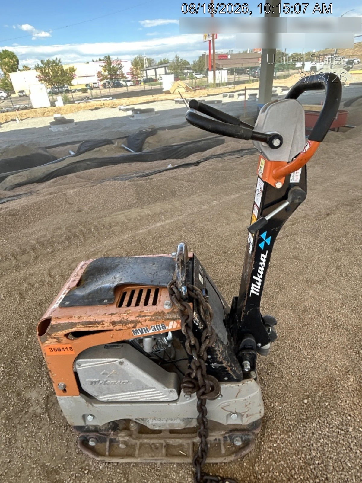2023 Multiquip MV308GH Honda GX270, 18" Plate, Tachometer