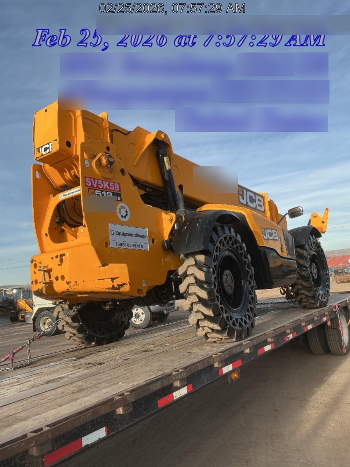2020 JCB 512-56 Canopy, 74 HP, Solid Tires, STD Worklight, Beacon, Aux Hydraulics, Lifting Eye, Backup Alarm w/72" Carriage, 60" Forks