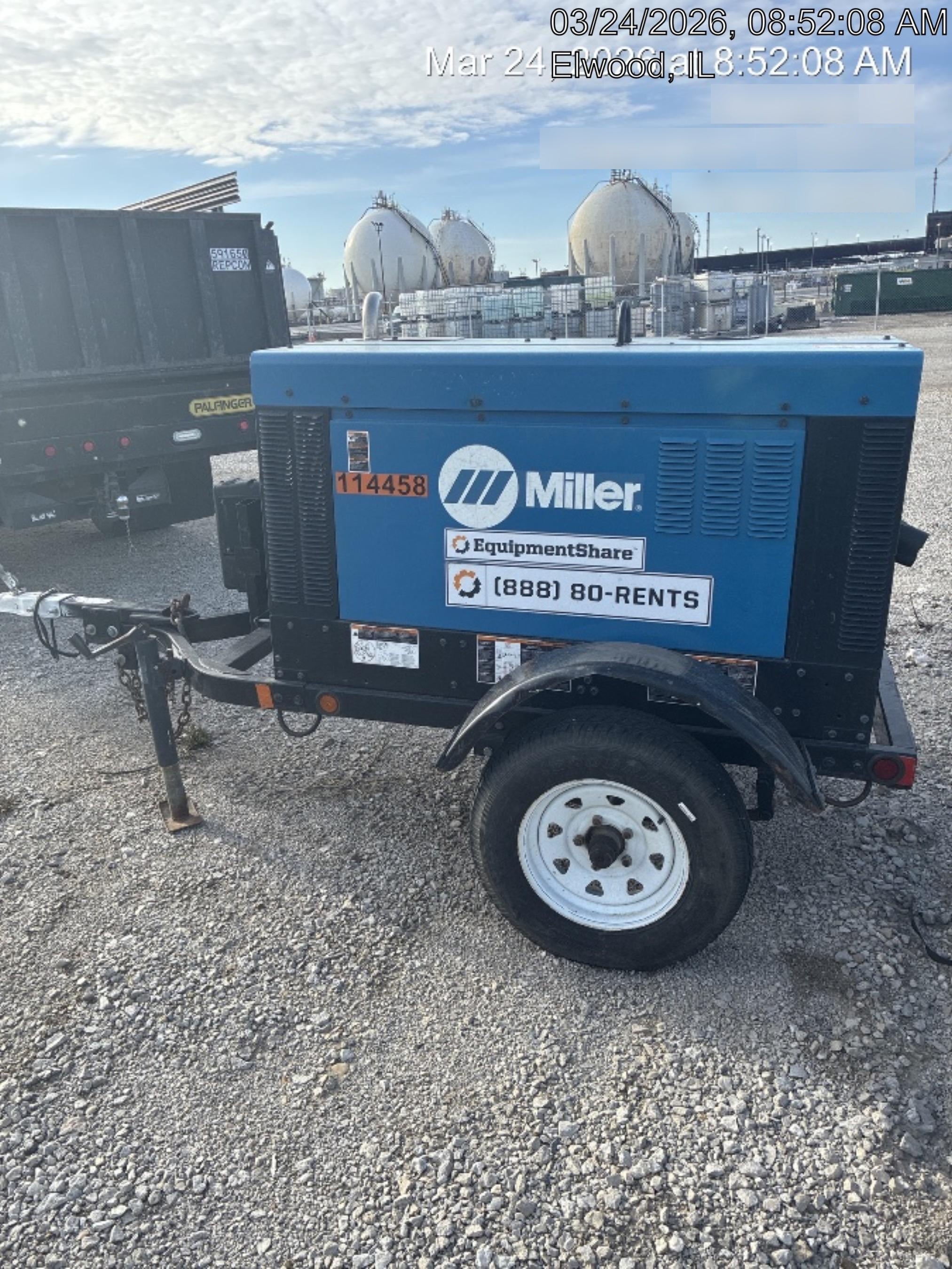 2020 Miller Electric BIG BLUE 400 Trailer Mounted Welder
