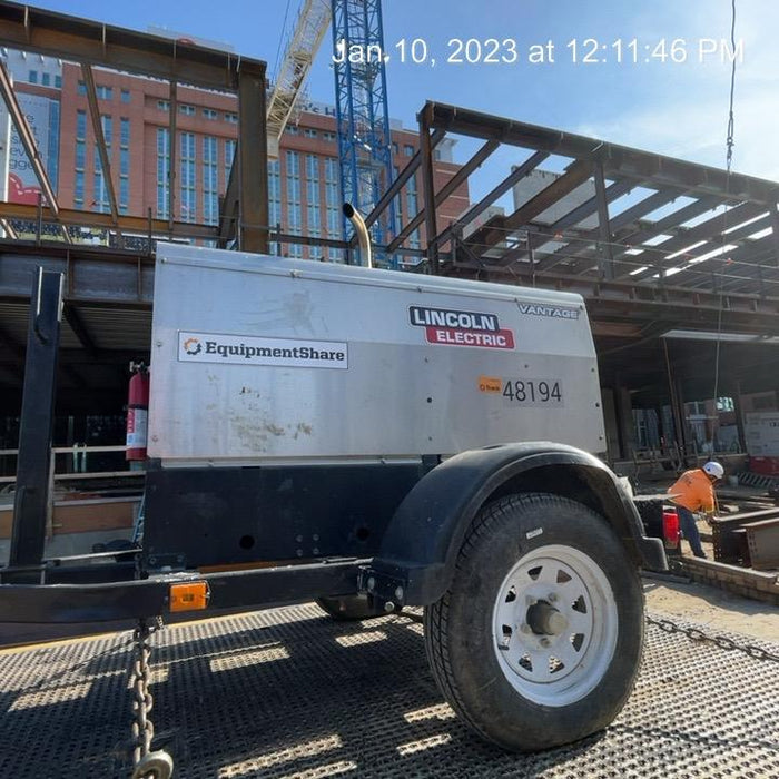 2019 Lincoln Electric Vantage 322 Ready-Pak 3, Two Wheel Trailer, Fender and Light Kit, Cable Rack