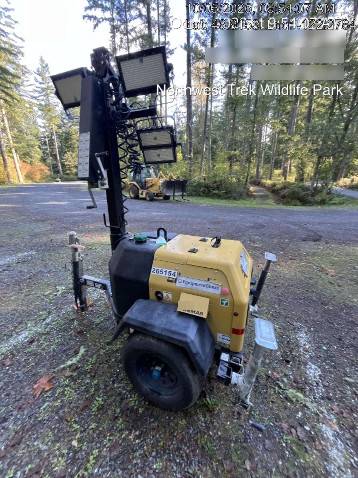 2022 Allmand NLV3GR (4) LED Light Fixture 350W, 23' Vertical Mast, 3kW Prime, Towable, ES Decals, T3