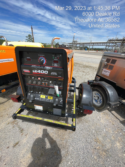 2022 Lincoln Electric LE400 Kubota V1505, Trlr, Cable Rack, Light Kit, ES Decals, T3