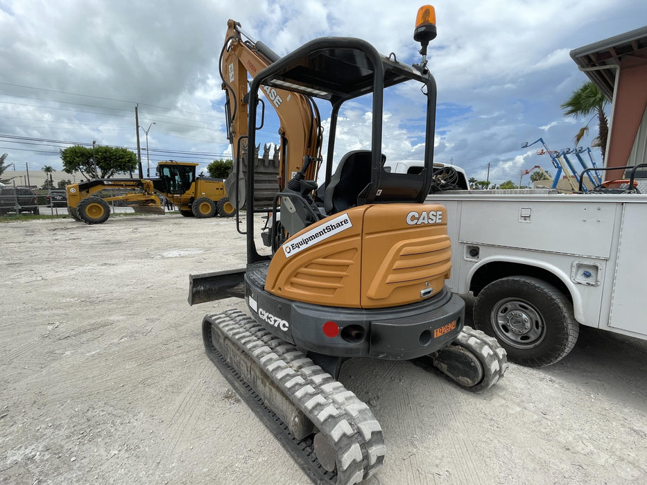 2018 Case CX37C ROPS, LONG ARM, RUBBER TRACKS, AUX HYD